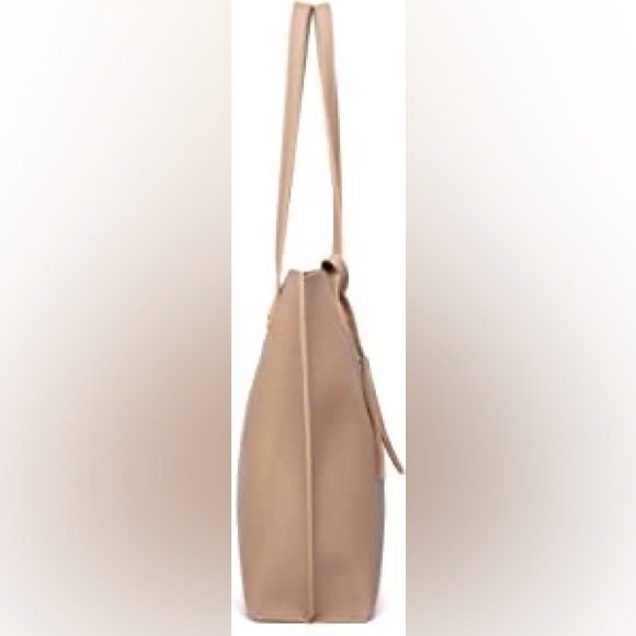 SAND SOFT FAUX LEATHER TOTE SHOULDER BAG - Picture 4 of 6